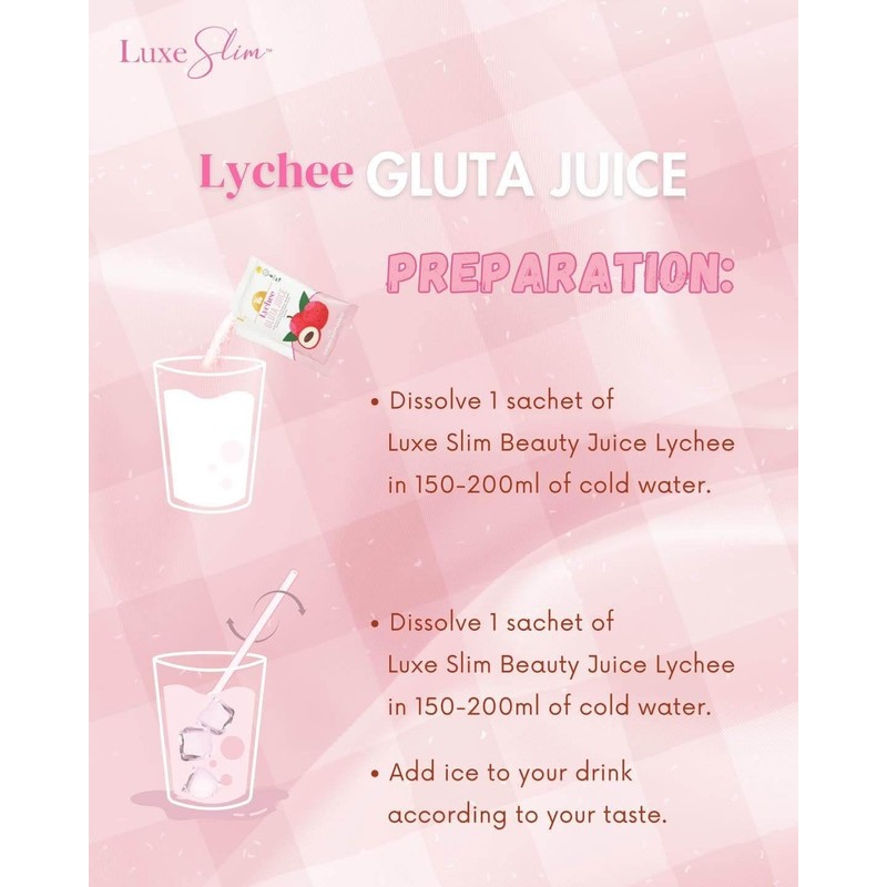 Luxe Slim Half Kilo Lychee Gluta Juice 500g