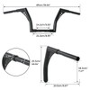 XFMT Motorcycle Black 14" Rise Batwing APE Handlebar 1-1/4" Hangers