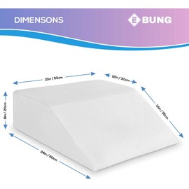 Ebung Memory Foam Leg Elevation Pillow - Support Pillow to Raise Feet for Better Elevation, Circulation, Leg Swelling Wedge Design for Comfort and Recovery