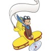 WiggleWalls 8 Inch Curious George Decal Airplane Monkey Removable Peel Self Stick Vinyl Wall