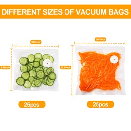 ZLTMYI Vacuum Sealer Bags for Food,Vacuum Storage Seal Bags for Food Saver,30 Pcs BPA-Free Resealable Meal Bags with Air Valve,Ideal for Freshness Preservation,Sous-Vide (Vacuum Bag 50PCS)