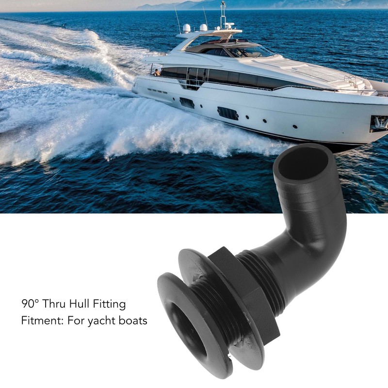 Marine Thru Hull Connector Leakproof Ergonomic Reliable Rugged 90° Thru