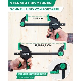 SMABIX One-handed clamps set of 2 for tensioning, stretching 71 kg clamping force span 150 mm stretching range 135 mm - 285 mm quick release clamp