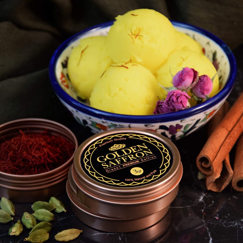 Golden Saffron, Finest Pure Premium All Red Saffron Threads, Grade