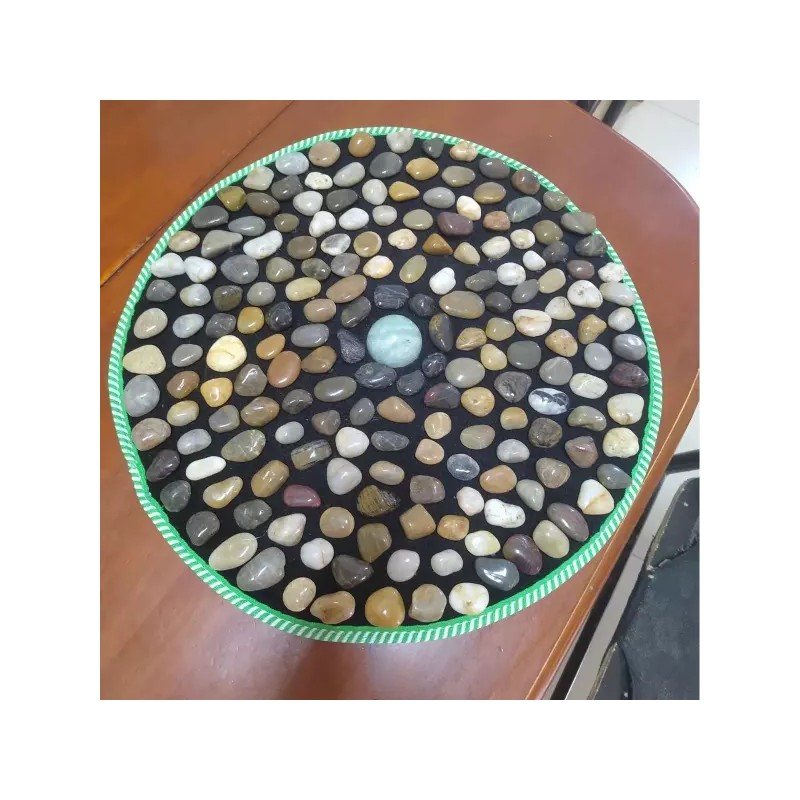 접지패드 천연 자갈 돌지압 지압매트 걷기 돌지압 [40x60cm 옐로우 제이드]