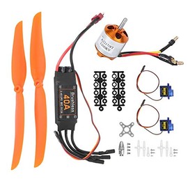 RC Airplane Power Kit, 1100KV Brushless Motor 40A ESC SG90 9G Micro Servo 1060 Propeller Compatible with RC Plane(1100KV Motor + 40A ESC + 9G Servo+ 1060 Propeller)