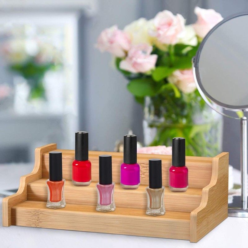 Spice Rack Kitchen Cabinet Organizer- 3 Tier Bamboo Expandable Display