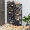 CSXGBAB Tall Garage Shoe Rack Large Capacity,Two Rows Versatile Hooks