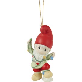 Precious Moments Ornament | Gnome Worry, Be Happy Porcelain Ornament | Whimsical Christmas Decoration & Gift | Hand-Painted