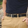 VONMELLI Mens Leather Double Prong Belt Work Casual Belts for
