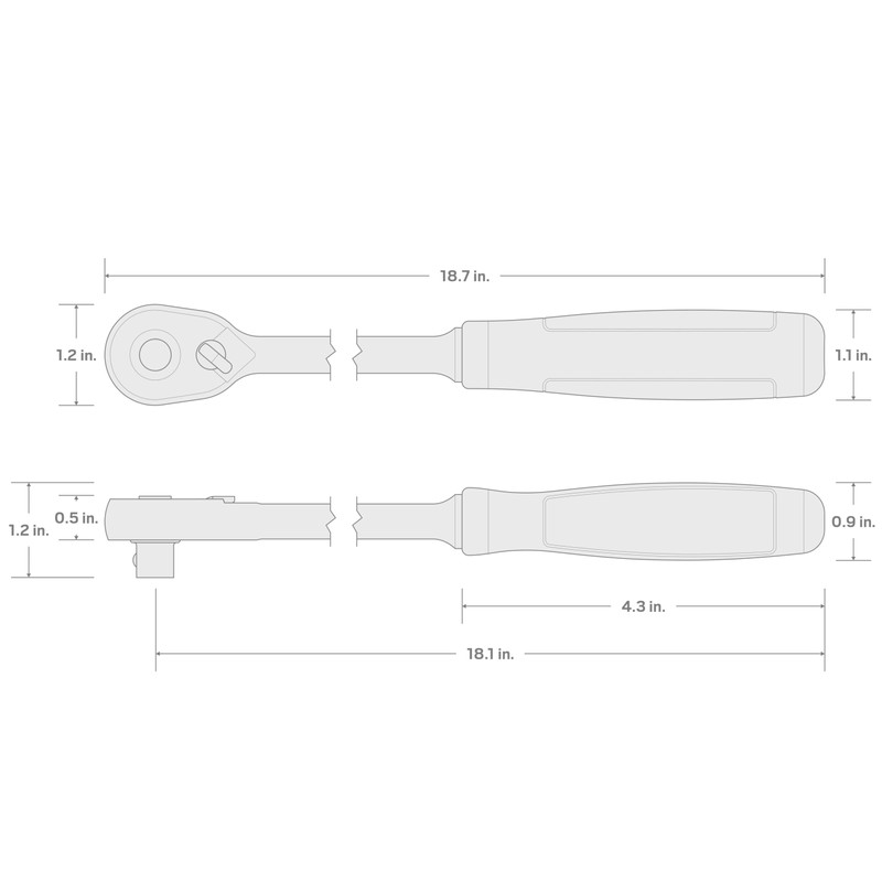 TEKTON 3/8 Inch Drive x 18 Inch Quick-Release Comfort Grip