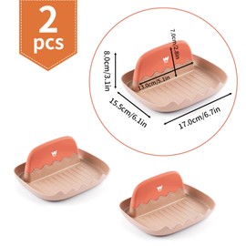 Spoon and Lid Rest - 2 Packs Spoon Rest with Lid Holder, Neat & Drip-Free Spoon Rest for Countertop Stove Top, Heat-Resistant Utensil Rest for Spoons, Pot Lids, Spatulas, Utensils, Forks (Pink)