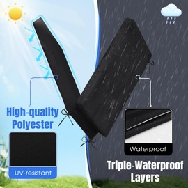 Basic Beyond Chaise Lounge Cushions Outdoor, 3-Layer Waterproof Outdoor Furniture Cushions with Removable Cover and 4 Ties, 72"x21"x3" Patio Lounge Chair Cushions for Outdoor Furniture, Black