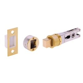 HANDLEZONE® 76mm Bullet Bolt, Round Designer Mortice Deadbolt, Catch for Internal Timber Doors - Satin Brass - 57mm Backset