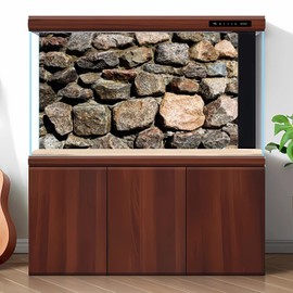Riivvdise Stone Aquarium Background Natural Rock Fish Tank Background Rocky Glass Terrarium Background Rock Wall Aquarium Background Rock Stone Reptile Habitat Background Stone Tank Backdrop 36x18in