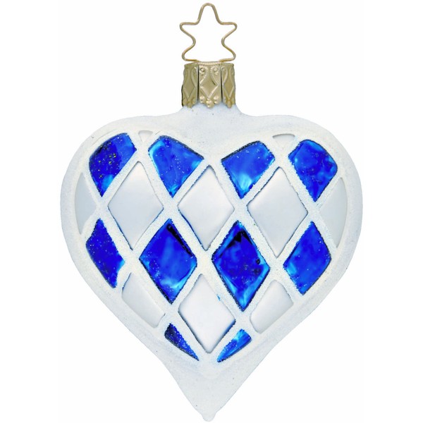 Inge-Glas Bavaria Bavarian Heart 1-047-08 IGM German Glass Christmas Ornament