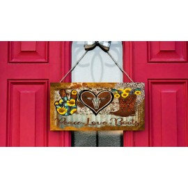 Twisted R Design Peace Love Boots Western Decor Printed Handmade Sign