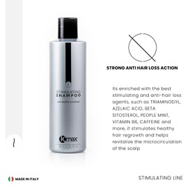 Kmax Stimifying Shampoo, stimulierendes Shampoo mit starker Anti-Haarausfall-Wirkung und stimulierendem Haarwuchs – Größe 250 ml