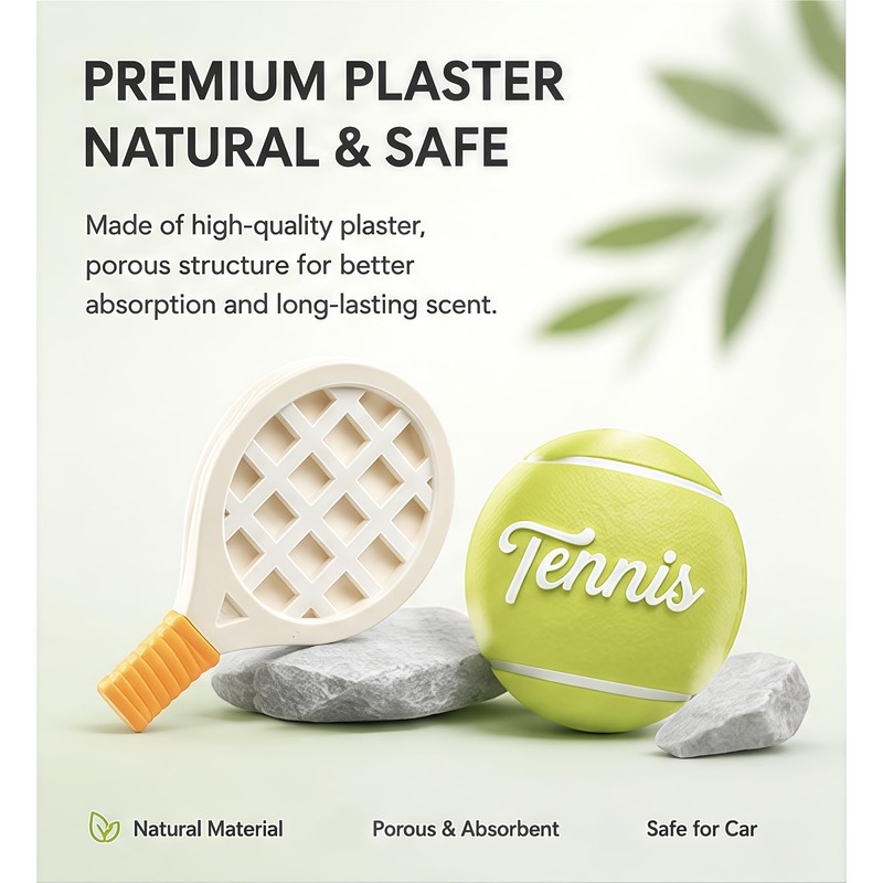 Losflaraz Tennis Car Air Freshener Vent Clip Set (3 Pack),