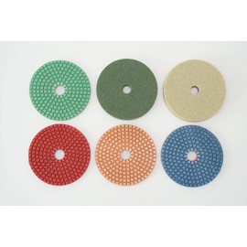 Diamond Polishing Pad for Marble, 4.9 inches (125 mm), 6 Pieces (#400#800# 1500# 3000# 6000# 10000) CZPDS-50