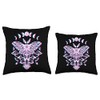 Glitch Lunar Moth Moon Phases Crystals Mushrooms Throw Pillow