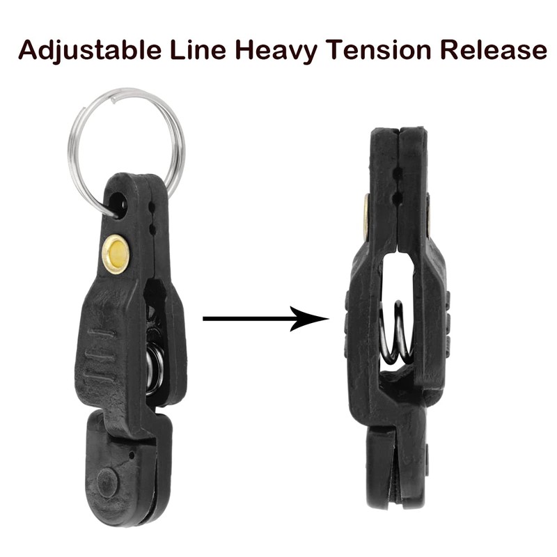 SAUYRASY 10Pcs Black Heavy Tension Snap Release Clips for Kites
