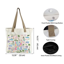 WCGXKO Palm Springs Gift Palm Springs California Beach Bag In My Palm Springs Era Tote Bag Palm Springs Tropical Gift (Palm Springs Era Tote), Large, Beige