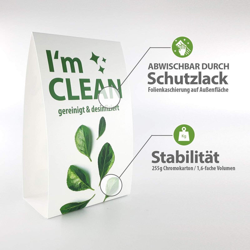 Table disinfected, hygiene and guest instructions for catering and solariums,