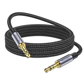 MOSWAG 10FT/3Meter 3.5mm Audio Aux Jack Cable to 3.5mm Aux Cable Male to Male Aux Cord Nylon Braided Stereo Jack Cord for Phones,Headphones,Speakers,Tablets,PCs,Music Players and More