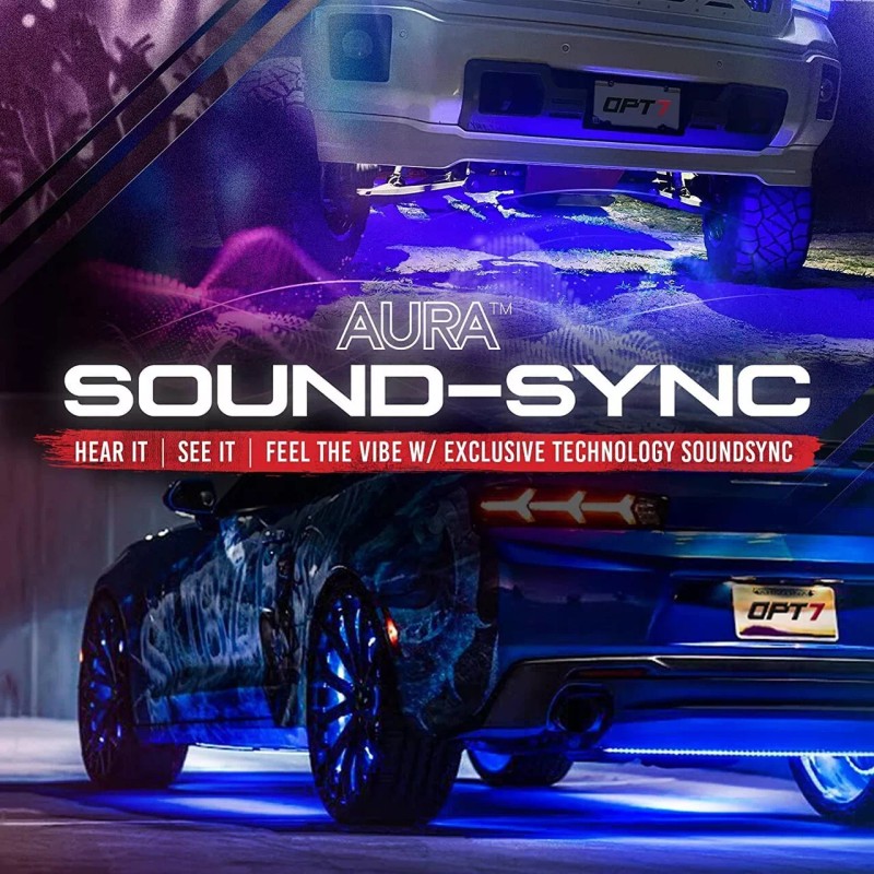OPT7 Aura All-Color LED Underglow Car Lighting Kit with SoundSync