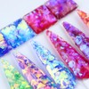 SILPECWEE 12 Boxes Aurora Nail Foil Candy Nail Stickers Glass