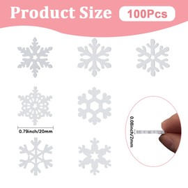 GORGECRAFT 100Pcs Wood Snowflake Christmas Slices Wooden Snowflake Embellishments Ornaments Hanging Decor Rustic Unfinished Wood Cutouts Tags for Winter Xmas Tree Crafts Table Centerpiece White