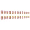 Yellow French Tip Press on Nails Medium Square Yellow Fake