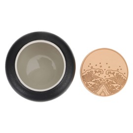 Ceramic Tea Canister with Airtight Wood Lid Vintage Chinese Style Tea Storage Jars Traditional Tea Tins Cans Tea 230ML for Kitchen Spice Tea Coffee Condiment Yellow (Black)