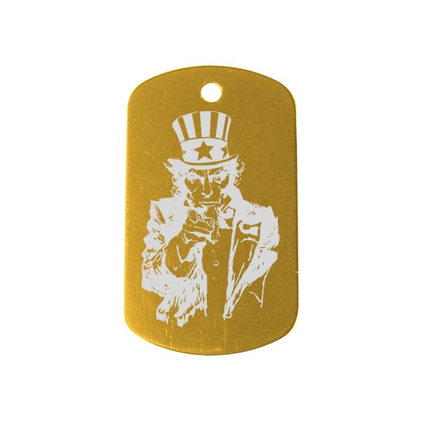 uncle sam v1 Light Gold Dog Tag Custom Engraved By NDZ Performance
