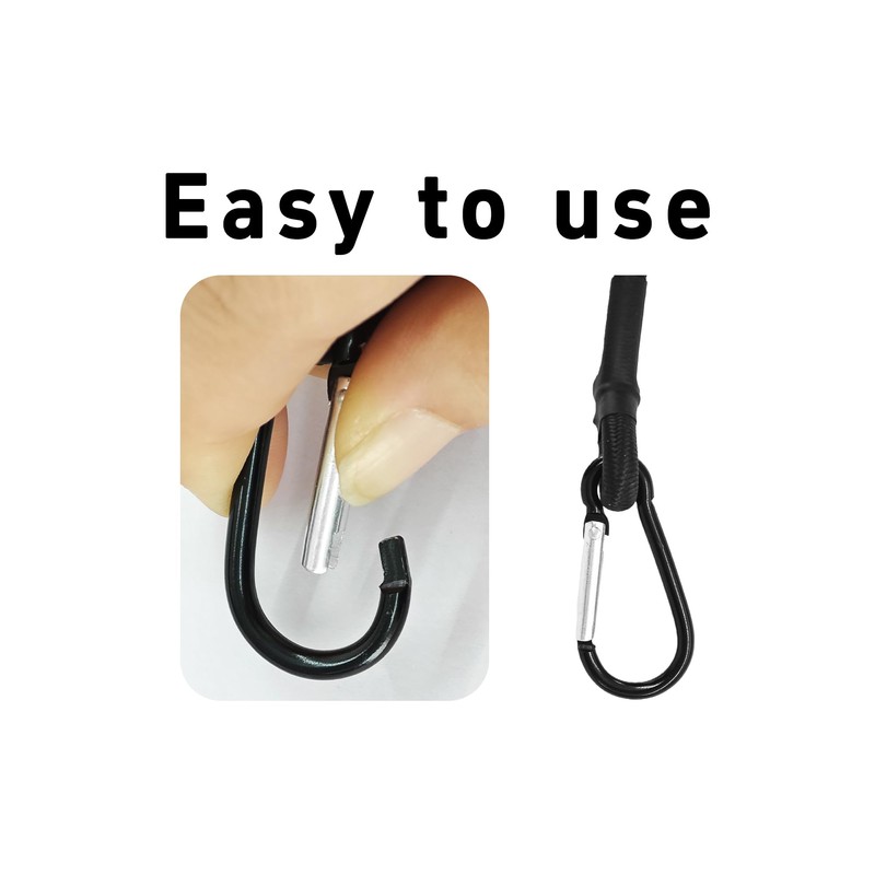 Runseaway 4Pcs 14 Inch Mini Bungee Cords with Carabiner Hooks,