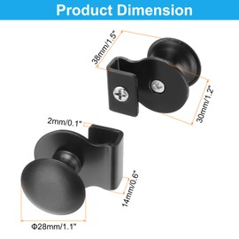 sourcing map 2pcs Glass Door Pull Handles, Stainless Steel Door Clips Pull Handles with Screw Shower Glass Door Knob Handles for 5-8mm Glass Display Cabinet Furniture Cabinet Drawer Black