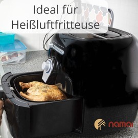 NAMAI - Baking Tray 20 x 20 cm, Square Baking Tray for Hot Air Fryer, Baking Mould Stone Look Dishwasher Safe, Baking Tray Aluminium Good Quality, Baking Tray Deep with Non-Stick Coating