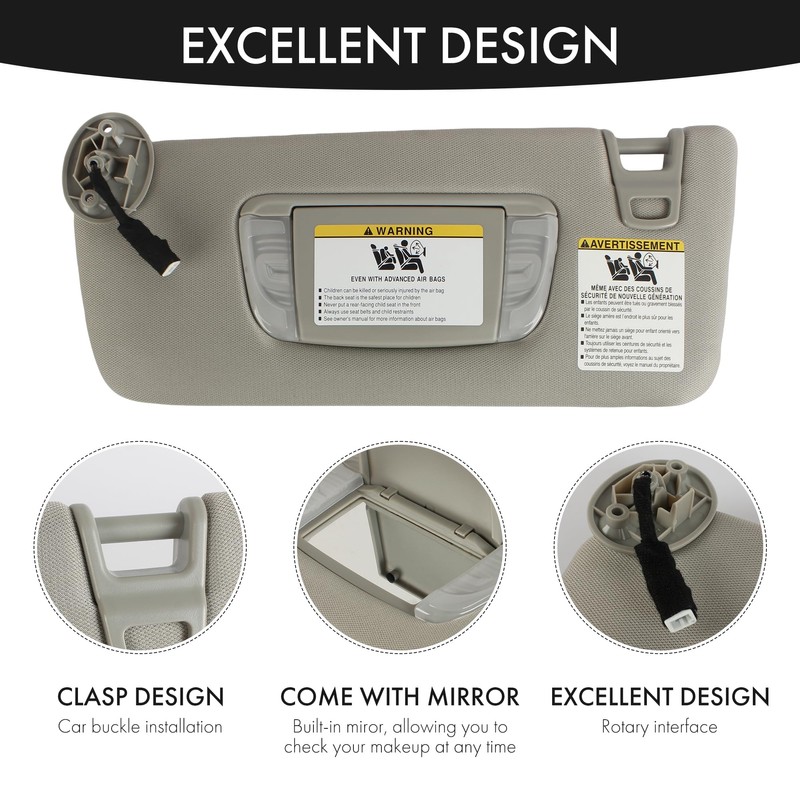 Complete Left & Right Side Sun Visor Set for Toyota