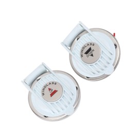 Boat Foot Switch, Windlass Footswitch DC 12V/24V Foot Switch Up and Down White Easy Push Button Operation Hands-Free with Hinged Protective Cover for Ship