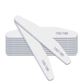 elzle 10 PCS Nail Files Set, 100/180 Grit Double-Sided Emery Boards | Professional Nail Styling Tools, Durable Sandpaper Filer for Natural Acrylic Nails, Home and Salon Use