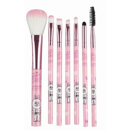 Brochas de maquillaje, Juego de 7 piezas de nylon con diseño kawaii de dibujos animados, kit de maquillaje para mujeres y adolescentes, set de...     