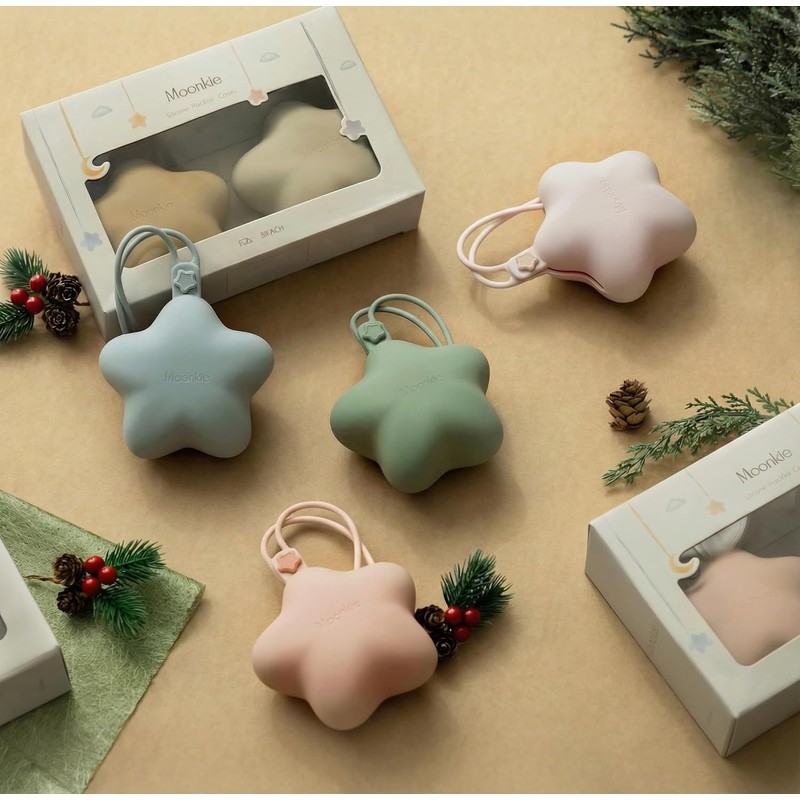 Moonkie - Funda de silicona para chupete, bonito estuche portátil