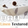 jinchan White Sheer Valance for Window Gray Leaf Embroidered Valance