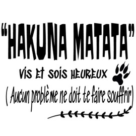 Docliick® DC-051-FR Decorative Wall Sticker in French "Hakuna Matata Vis ET" with Famous Phrases