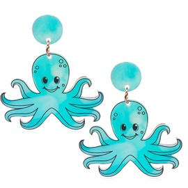 QUSIJIA Dazzle Ocean Animal Acrylic Earrings Statement Fashion Drop Dangle Earrings Jewelry Gifts For Women (octopus)