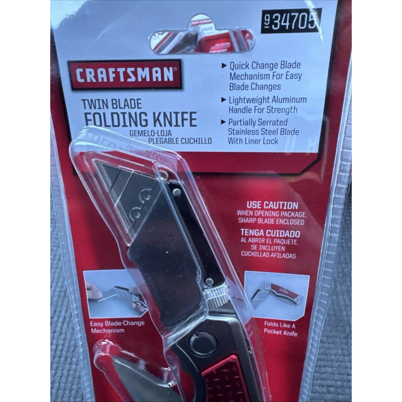 Sears Craftsman Nos Twin Blade Folding Knife 34705 Red Quick