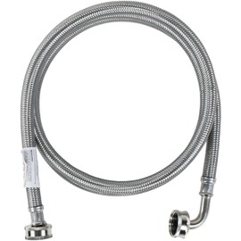 Certified Appliance Accessories Washing Machine Hose with 90 Degree Elbow, Hot or Cold Water Supply Line, 5 Feet, PVC Core with Premium Braided Stainless Steel