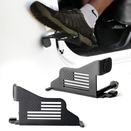 Xprite Wrangler Foot Pegs, Metal Steel " US Flag " Exterior Door Hinge Mounted Front Rest Pedals Compatible with 2007-2018 Jeep Wrangler JK JKU Accessories, Pair