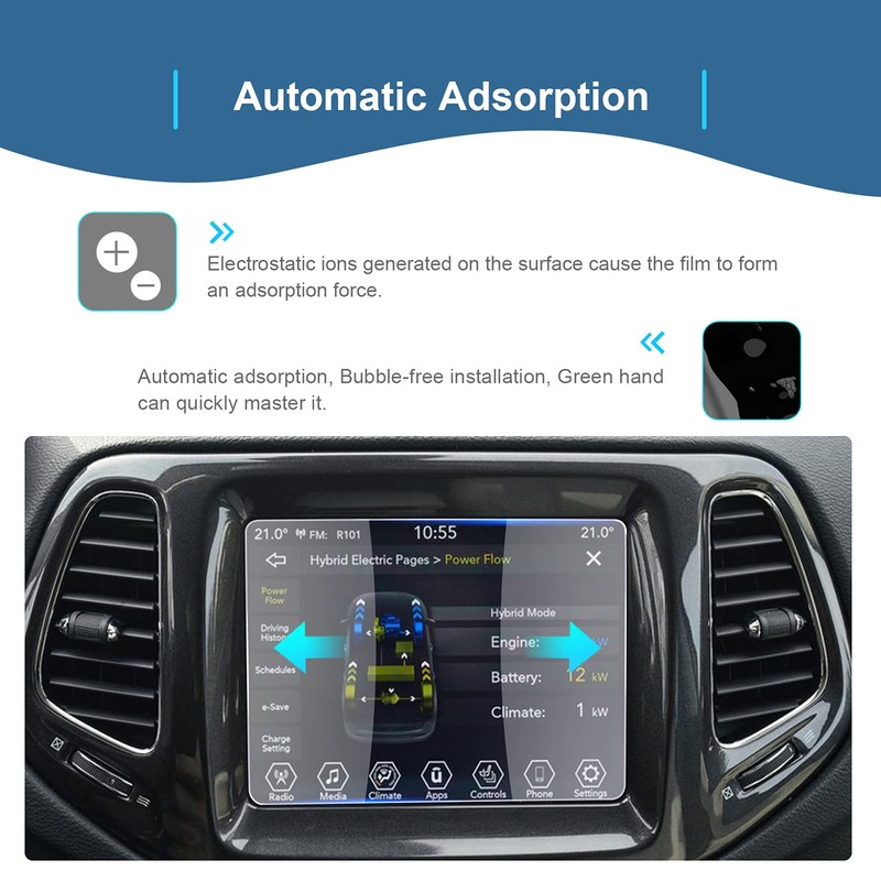 GAFAT J*eep Compass 2017-2020 8.4 Zoll Navigation Schutzfolie, Displayschutzfolie für